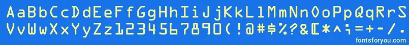 OpticaladbNormal Font – Yellow Fonts on Blue Background