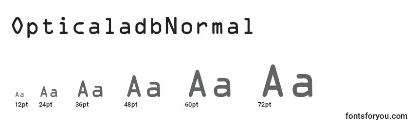 Размеры шрифта OpticaladbNormal