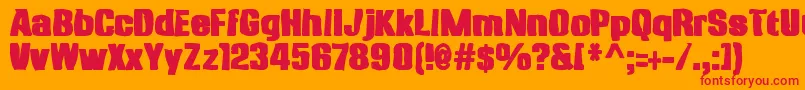 Fonte Anklepantsink – fontes vermelhas em um fundo laranja