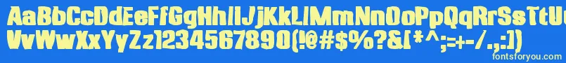 Anklepantsink Font – Yellow Fonts on Blue Background