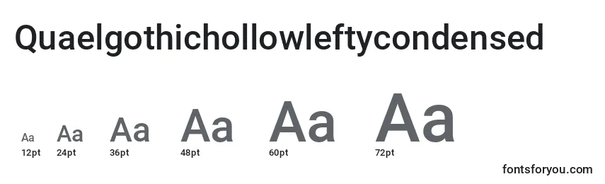 Размеры шрифта Quaelgothichollowleftycondensed