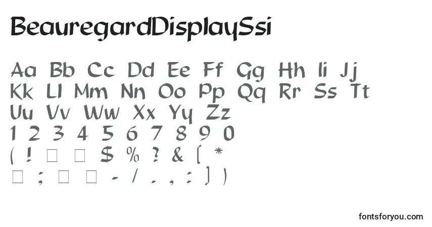 A fonte BeauregardDisplaySsi – alfabeto, números, caracteres especiais