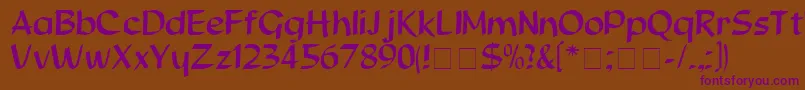 BeauregardDisplaySsi Font – Purple Fonts on Brown Background