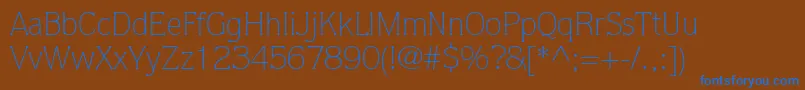 Шрифт ItcQuorumLtLight – синие шрифты на коричневом фоне