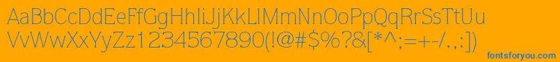 ItcQuorumLtLight Font – Blue Fonts on Orange Background