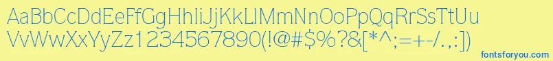 Шрифт ItcQuorumLtLight – синие шрифты на жёлтом фоне