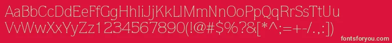 ItcQuorumLtLight Font – Green Fonts on Red Background