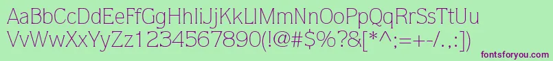 Шрифт ItcQuorumLtLight – фиолетовые шрифты на зелёном фоне
