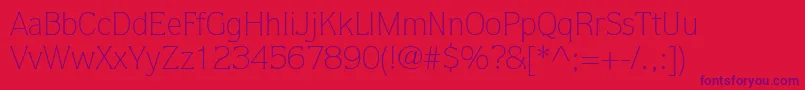 ItcQuorumLtLight Font – Purple Fonts on Red Background