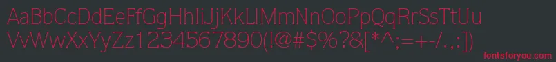 ItcQuorumLtLight Font – Red Fonts on Black Background