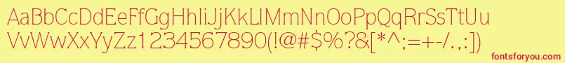 ItcQuorumLtLight Font – Red Fonts on Yellow Background