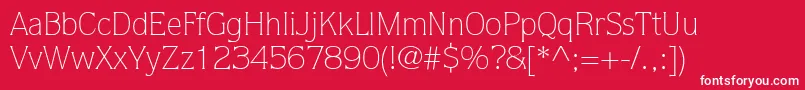 ItcQuorumLtLight Font – White Fonts on Red Background