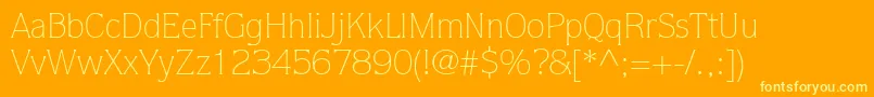 ItcQuorumLtLight Font – Yellow Fonts on Orange Background