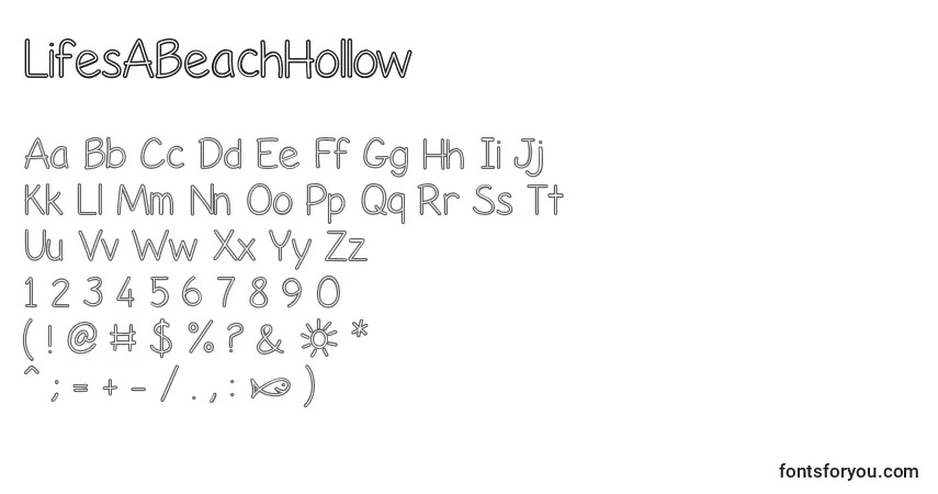 Czcionka LifesABeachHollow – alfabet, cyfry, specjalne znaki