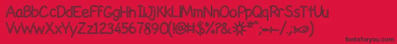 LifesABeachHollow Font – Black Fonts on Red Background