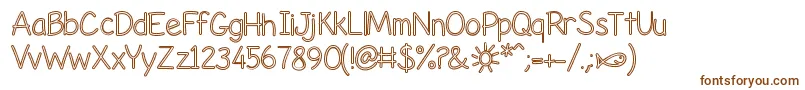 LifesABeachHollow-Schriftart – Braune Schriften auf weißem Hintergrund