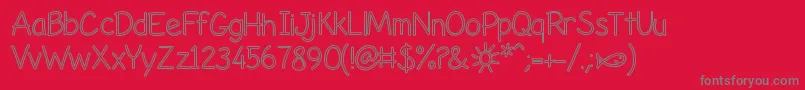 フォントLifesABeachHollow – 赤い背景に灰色の文字