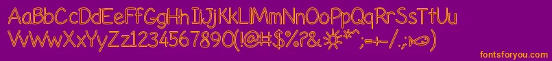 LifesABeachHollow Font – Orange Fonts on Purple Background