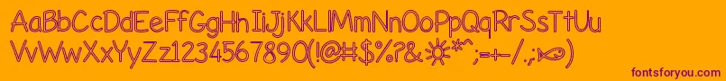 LifesABeachHollow-fontti – violetit fontit oranssilla taustalla