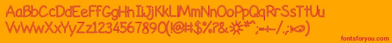 LifesABeachHollow Font – Red Fonts on Orange Background