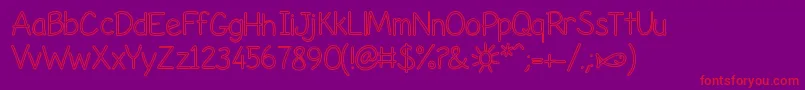 LifesABeachHollow Font – Red Fonts on Purple Background