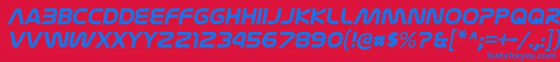 NasalizationrgBolditalic Font – Blue Fonts on Red Background