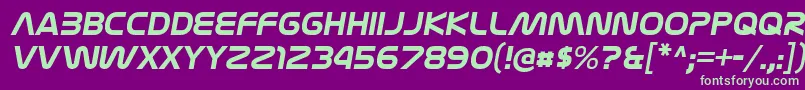 NasalizationrgBolditalic Font – Green Fonts on Purple Background