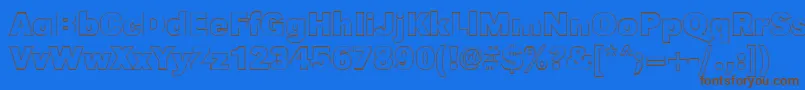 GroteskouBold Font – Brown Fonts on Blue Background