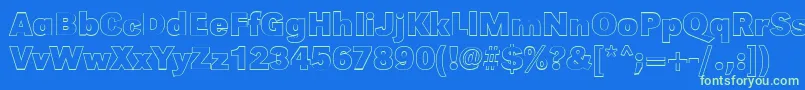 GroteskouBold Font – Green Fonts on Blue Background