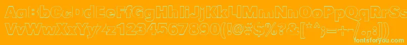 GroteskouBold Font – Green Fonts on Orange Background