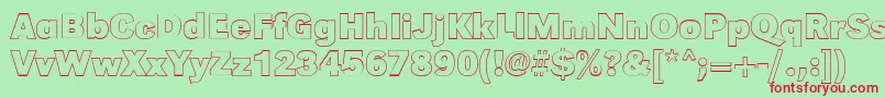 フォントGroteskouBold – 赤い文字の緑の背景