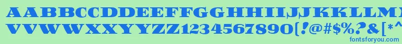 フォントReefMf – 青い文字は緑の背景です。