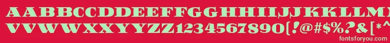 ReefMf Font – Green Fonts on Red Background