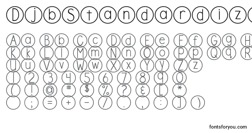 Schriftart DjbStandardizedTest – Alphabet, Zahlen, spezielle Symbole