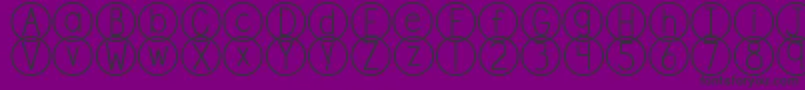 DjbStandardizedTest-fontti – mustat fontit violetilla taustalla