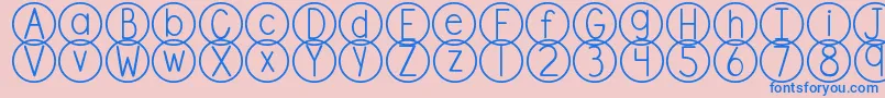 DjbStandardizedTest Font – Blue Fonts on Pink Background
