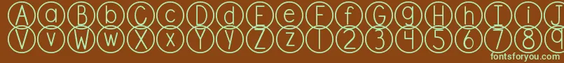 DjbStandardizedTest Font – Green Fonts on Brown Background