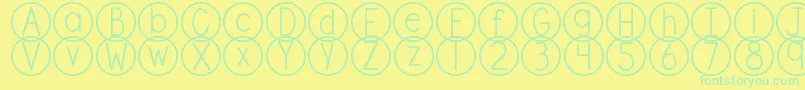 DjbStandardizedTest Font – Green Fonts on Yellow Background