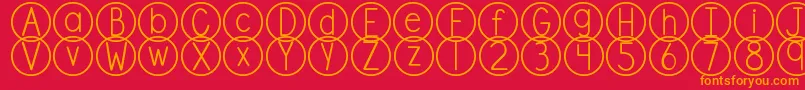 DjbStandardizedTest Font – Orange Fonts on Red Background