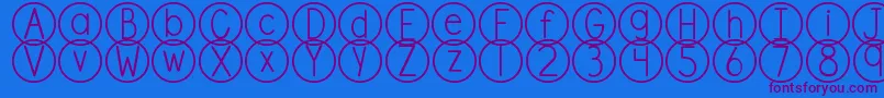 DjbStandardizedTest Font – Purple Fonts on Blue Background