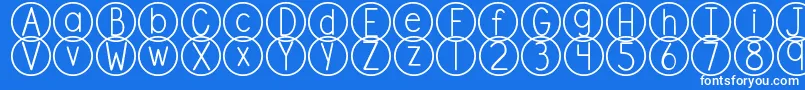 DjbStandardizedTest Font – White Fonts on Blue Background