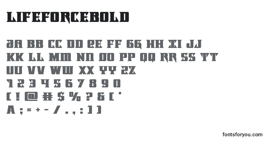 Lifeforceboldフォント–アルファベット、数字、特殊文字