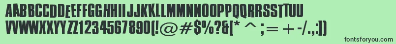 Fonte CSwing – fontes pretas em um fundo verde