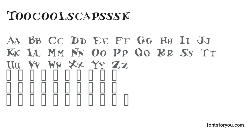 Schriftart Toocoolscapsssk – Alphabet, Zahlen, spezielle Symbole