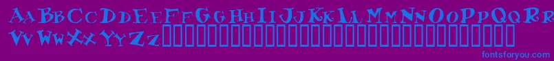 Toocoolscapsssk Font – Blue Fonts on Purple Background