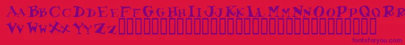 Toocoolscapsssk Font – Purple Fonts on Red Background