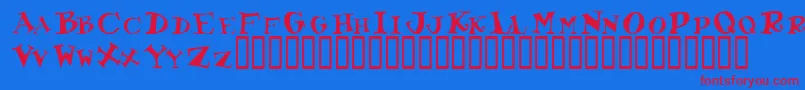 Toocoolscapsssk Font – Red Fonts on Blue Background