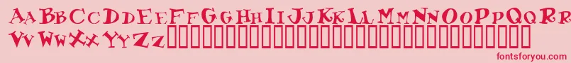 Toocoolscapsssk Font – Red Fonts on Pink Background