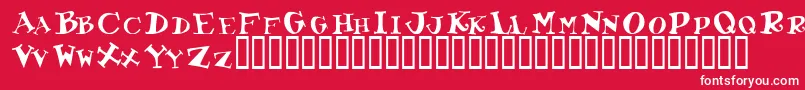 フォントToocoolscapsssk – 赤い背景に白い文字