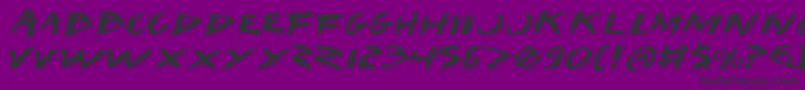 IWantMyTtrExpanded-fontti – mustat fontit violetilla taustalla